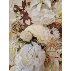 Wieniec wiosenny wielkanocny Boho Styl Kremowe Kwiaty